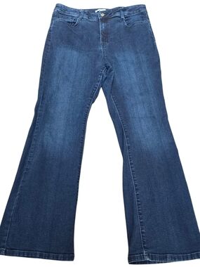 Nine West Dark Blue Wide-Leg Flared Jeans (Size:18)